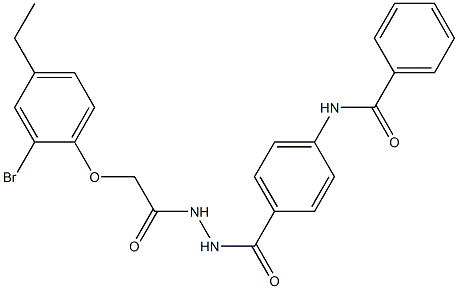 N-[4-({2-[2-(2-bromo-4-ethylphenoxy)acetyl]hydrazino}carbonyl)phenyl]benzamide Struktur