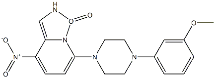 7-[4-(3-Methoxyphenyl)-1-piperazinyl]-4-nitrobenzofurazane 1-oxide Struktur