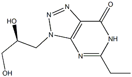 5-Ethyl-3,6-dihydro-3-[(S)-2,3-dihydroxypropyl]-7H-1,2,3-triazolo[4,5-d]pyrimidin-7-one Struktur