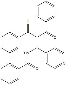 N-[1-(4-Pyridinyl)-2,2-bis(phenylcarbonyl)ethyl]benzamide Struktur