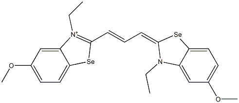 3-Ethyl-2-[3-(3-ethyl-5-methoxybenzoselenazol-2(3H)-ylidene)-1-propenyl]-5-methoxybenzoselenazol-3-ium Struktur