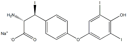 (2S,3S)-2-Amino-3-[4-(4-hydroxy-3,5-diiodophenoxy)phenyl]-3-iodopropanoic acid sodium salt Struktur