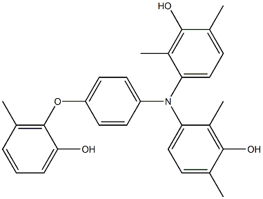 N,N-Bis(3-hydroxy-2,4-dimethylphenyl)-4-(2-hydroxy-6-methylphenoxy)benzenamine Struktur