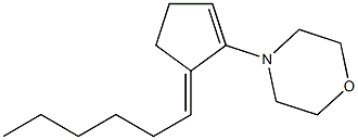 3-Hexylidene-2-morpholino-1-cyclopentene Struktur