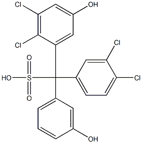 (3,4-Dichlorophenyl)(2,3-dichloro-5-hydroxyphenyl)(3-hydroxyphenyl)methanesulfonic acid Struktur