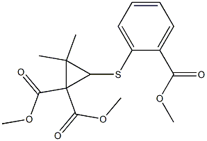 3-(2-Methoxycarbonylphenyl)thio-2,2-dimethylcyclopropane-1,1-dicarboxylic acid dimethyl ester Struktur