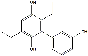 3,6-Diethyl-1,1'-biphenyl-2,3',5-triol Struktur