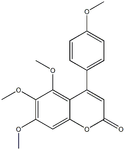 4-(4-Methoxyphenyl)-5,6,7-trimethoxy-2H-1-benzopyran-2-one Struktur