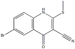 1,4-Dihydro-6-bromo-2-methylthio-4-oxoquinoline-3-carbonitrile Struktur