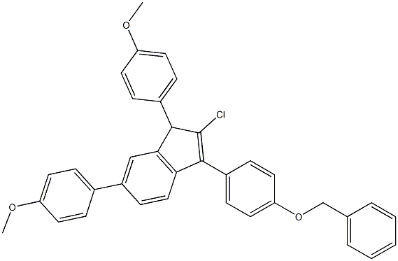 2-Chloro-3-(4-benzyloxyphenyl)-1,6-bis(4-methoxyphenyl)-1H-indene Struktur