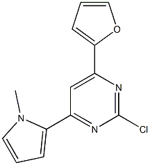 2-Chloro-4-(1-methyl-1H-pyrrol-2-yl)-6-(2-furanyl)pyrimidine Struktur