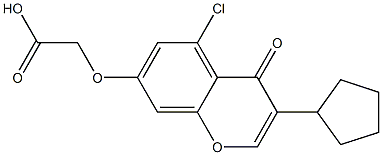 [(5-Chloro-3-cyclopentyl-4-oxo-4H-1-benzopyran-7-yl)oxy]acetic acid Struktur