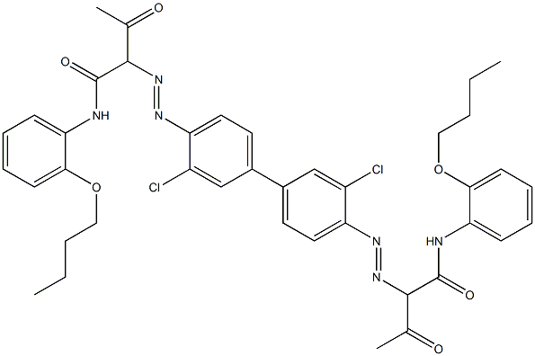 4,4'-Bis[[1-(2-butoxyphenylamino)-1,3-dioxobutan-2-yl]azo]-3,3'-dichloro-1,1'-biphenyl Struktur