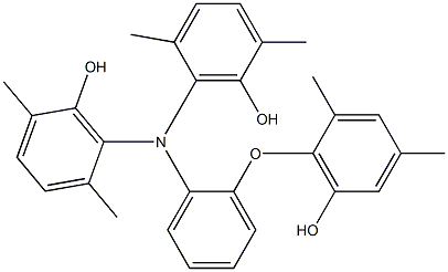 N,N-Bis(6-hydroxy-2,5-dimethylphenyl)-2-(6-hydroxy-2,4-dimethylphenoxy)benzenamine Struktur