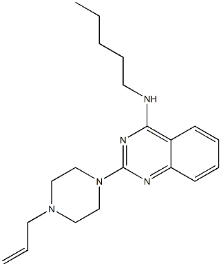 4-(Pentylamino)-2-[4-(2-propenyl)piperazino]quinazoline Struktur