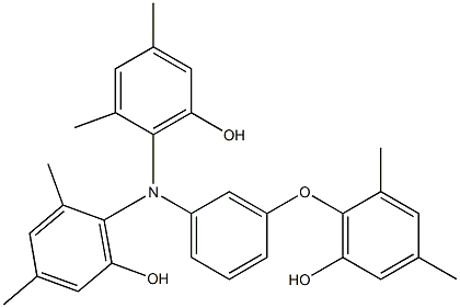 N,N-Bis(6-hydroxy-2,4-dimethylphenyl)-3-(6-hydroxy-2,4-dimethylphenoxy)benzenamine Struktur