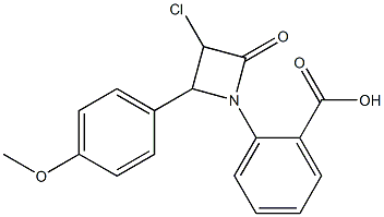 2-[2-(4-Methoxyphenyl)-3-chloro-4-oxo-1-azetidinyl]benzoic acid Struktur