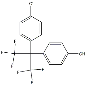 4-[2,2,2-Trifluoro-1-(4-hydroxyphenyl)-1-(trifluoromethyl)ethyl]phenolate Struktur