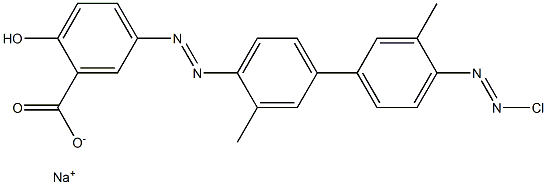 5-[4'-(Chloroazo)-3,3'-dimethyl-4-biphenylylazo]-2-hydroxybenzoic acid sodium salt Struktur