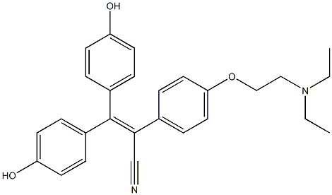 2-[4-(2-Diethylaminoethoxy)phenyl]-3,3-bis(4-hydroxyphenyl)acrylonitrile Struktur