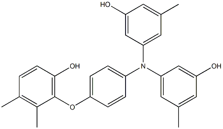 N,N-Bis(3-hydroxy-5-methylphenyl)-4-(6-hydroxy-2,3-dimethylphenoxy)benzenamine Struktur