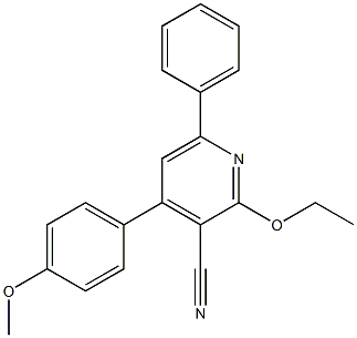 4-(4-Methoxyphenyl)-6-phenyl-2-ethoxypyridine-3-carbonitrile Struktur