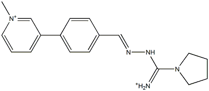 1-Methyl-3-[4-[2-[iminio(1-pyrrolidinyl)methyl]hydrazonomethyl]phenyl]pyridinium Struktur