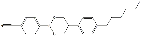 2-(4-Cyanophenyl)-5-(4-hexylphenyl)-1,3,2-dioxaborinane Struktur