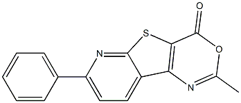 2-Methyl-7-phenyl-4H-pyrido[3',2':4,5]thieno[3,2-d][1,3]oxazin-4-one Struktur