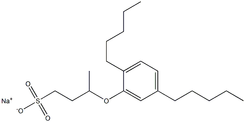 3-(2,5-Dipentylphenoxy)butane-1-sulfonic acid sodium salt Structure