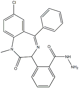 2-(7-Chloro-2,3-dihydro-1-methyl-2-oxo-5-phenyl-1H-1,4-benzodiazepin-3-yl)benzohydrazide Struktur