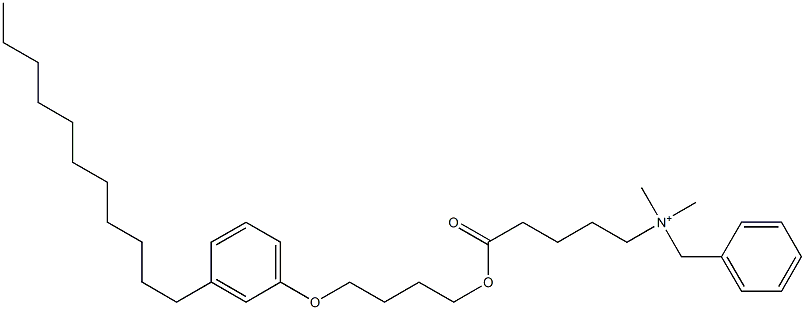 N,N-Dimethyl-N-benzyl-N-[4-[[4-(3-undecylphenyloxy)butyl]oxycarbonyl]butyl]aminium Struktur