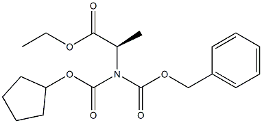 N-(Benzyloxycarbonyl)-N-(cyclopentyloxycarbonyl)-D-alanine ethyl ester Struktur