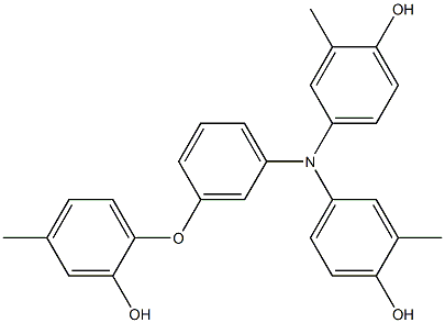 N,N-Bis(4-hydroxy-3-methylphenyl)-3-(2-hydroxy-4-methylphenoxy)benzenamine Struktur