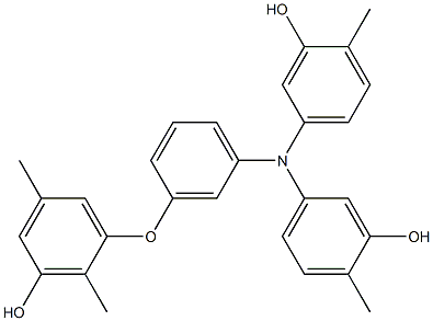 N,N-Bis(3-hydroxy-4-methylphenyl)-3-(3-hydroxy-2,5-dimethylphenoxy)benzenamine Struktur