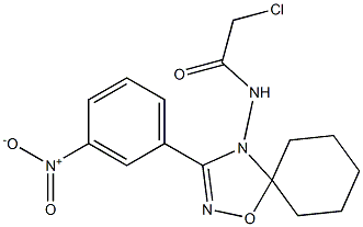 2-Chloro-N-[3-(3-nitrophenyl)-5,5-pentamethylene-1,2,4-oxadiazol-4(5H)-yl]acetamide Struktur