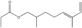 Propionic acid 2,6-dimethyl-5,7-octadienyl ester Struktur