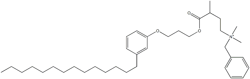 N,N-Dimethyl-N-benzyl-N-[3-[[3-(3-tetradecylphenyloxy)propyl]oxycarbonyl]butyl]aminium Struktur