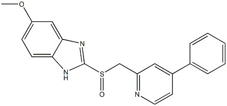 5-Methoxy-2-[[(4-phenyl-2-pyridyl)methyl]sulfinyl]-1H-benzimidazole Struktur