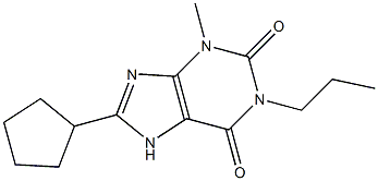 1-Propyl-3-methyl-8-cyclopentylxanthine Struktur