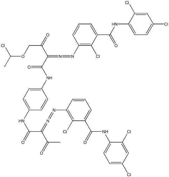 3,3'-[2-[(1-Chloroethyl)oxy]-1,4-phenylenebis[iminocarbonyl(acetylmethylene)azo]]bis[N-(2,4-dichlorophenyl)-2-chlorobenzamide] Struktur