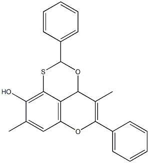 2,3a-Dihydro-4,8-dimethyl-5-phenyl-2-phenyl-3,6-dioxa-1-thia-1H-phenalen-9-ol Struktur