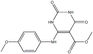 6-(4-Methoxyanilino)-1,2,3,4-tetrahydro-2,4-dioxopyrimidine-5-carboxylic acid methyl ester Struktur