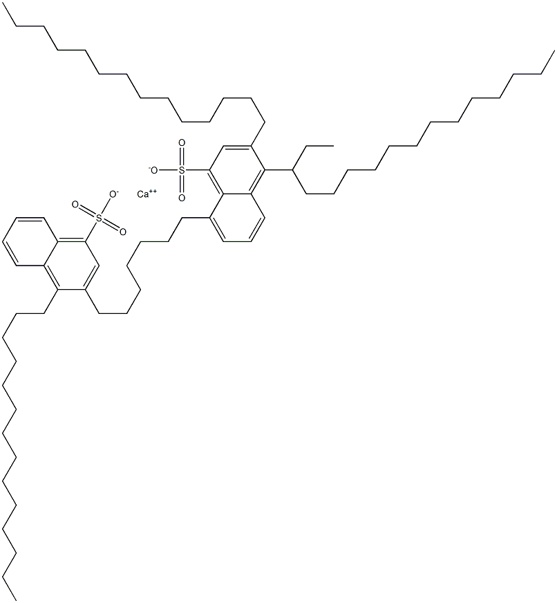 Bis(3,4-ditetradecyl-1-naphthalenesulfonic acid)calcium salt Struktur