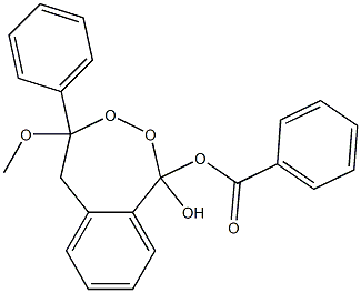 4-Methoxy-4-phenyl-4,5-dihydro-1H-2,3-benzodioxepin-1,1-diol 1-benzoate Struktur