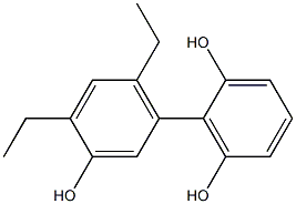 4',6'-Diethyl-1,1'-biphenyl-2,3',6-triol Struktur