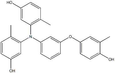 N,N-Bis(3-hydroxy-6-methylphenyl)-3-(4-hydroxy-3-methylphenoxy)benzenamine Struktur