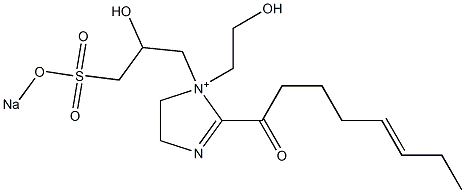 1-(2-Hydroxyethyl)-1-[2-hydroxy-3-(sodiooxysulfonyl)propyl]-2-(5-octenoyl)-2-imidazoline-1-ium Struktur