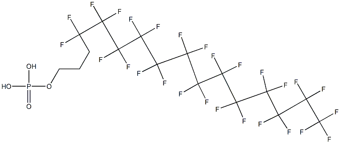 Phosphoric acid hydrogen (4,4,5,5,6,6,7,7,8,8,9,9,10,10,11,11,12,12,13,13,14,14,15,15,16,16,16-heptacosafluorohexadecan-1-yl) ester Struktur