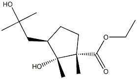 (1S,2R,3R)-2-Hydroxy-3-(2-hydroxy-2-methylpropyl)-1,2-dimethylcyclopentane-1-carboxylic acid ethyl ester Struktur